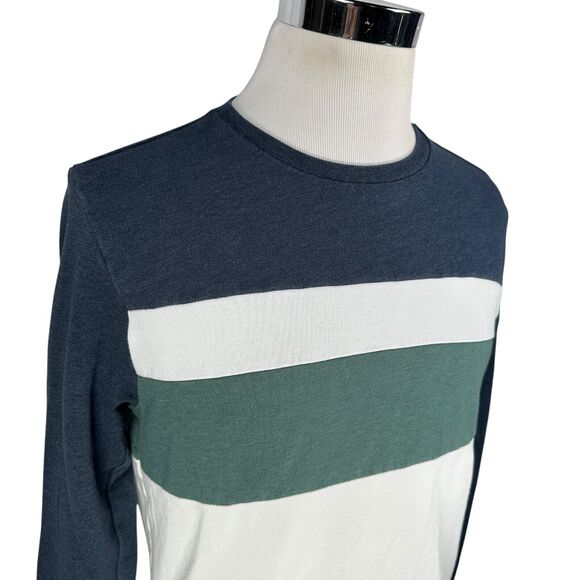 Marine Layer Fleece Sweatshirt Men’s Medium Colorblock Crewneck Blue Green White - Picture 2 of 10